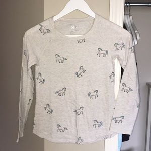 Justice long sleeve unicorn shirt